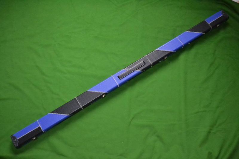Handmade 1 Piece Wide Snooker Cue Case - Black/Blue - (Holds 2 Cues) Handmade 1 Piece Wide Snooker Cue Case - Black/Blue - (Holds 2 Cues)