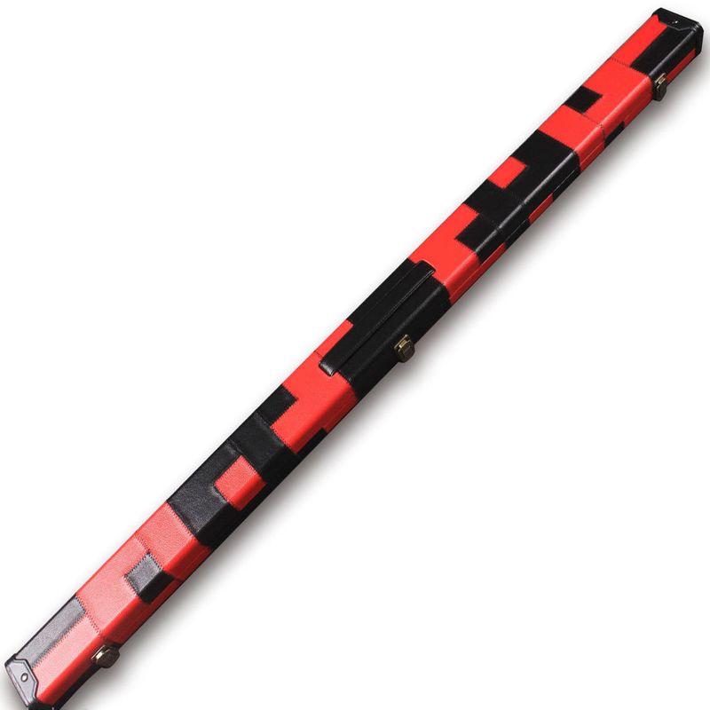 Handmade 3/4 Deluxe Patchwork Style Snooker Cue Case - Red / Black Handmade 3/4 Deluxe Patchwork Style Snooker Cue Case - Red / Black
