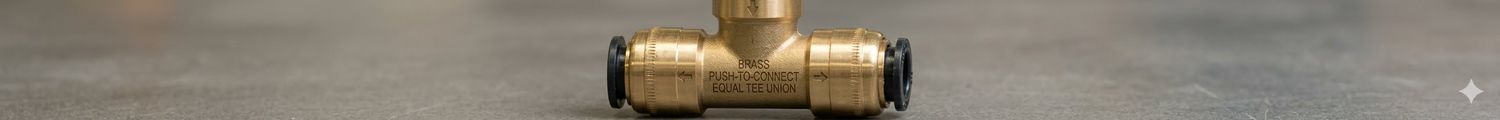 BRASS PUSH TO CONNECT EQUAL TEE UNION