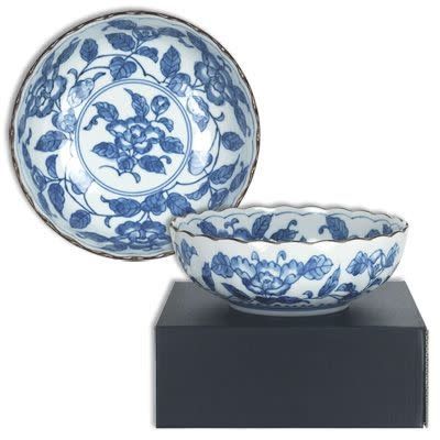 8" Floral Round Scalloped Serving Bowl