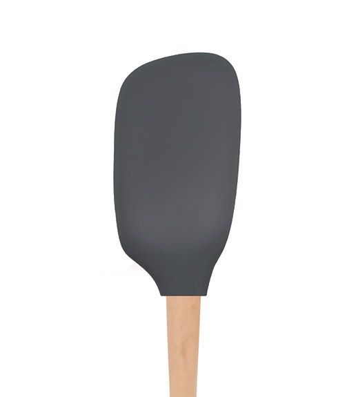 Tovolo Charcoal Grey Silicone Spoonula with Wood Handle