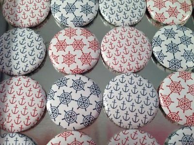 Red &amp; Navy Nautical Magnets