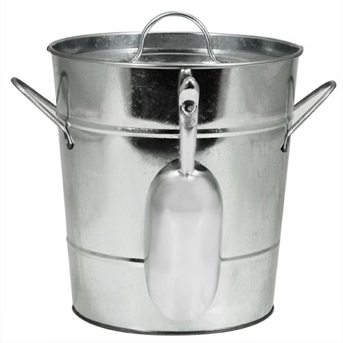 Galvanized Ice Bucket with Scoop and Lid