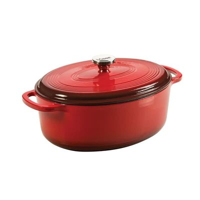 Lodge 7 quart Oval Red Dutch Oven