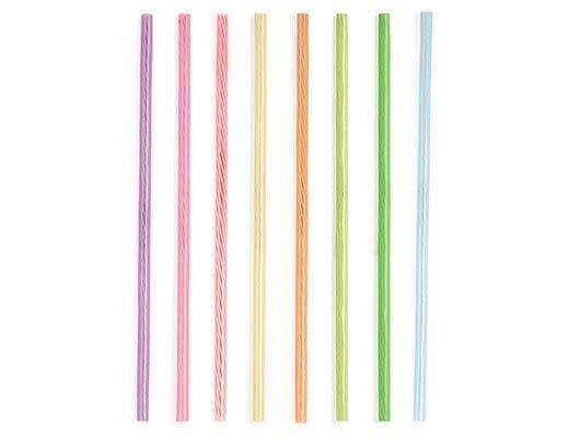 Rainbow Reusable Plastic Straws, set of 24
