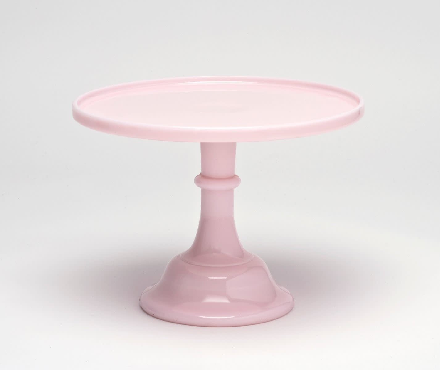 Mosser Rose Pink Glass Cake Stand, 10"