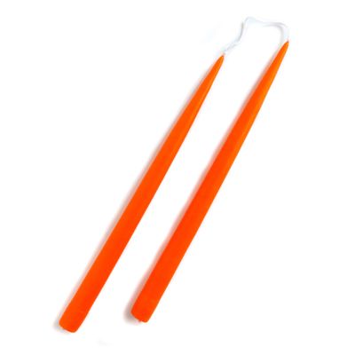13" Tangerine Candles, set of 2