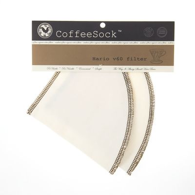 CoffeeSock Cloth Coffee Filter for Hario v60 #2, set of 2