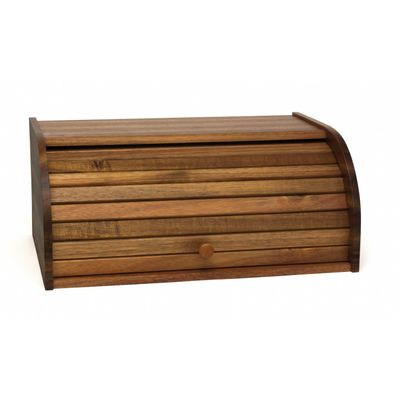 Roll-top Wooden Bread Bin