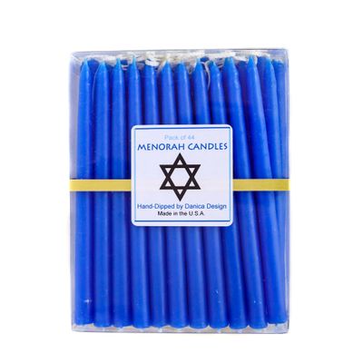 Cobalt Blue Hanukkah Candles, set of 44