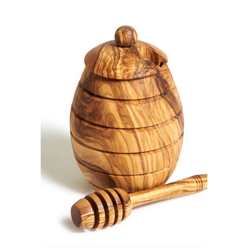 Olive Wood Honey Pot