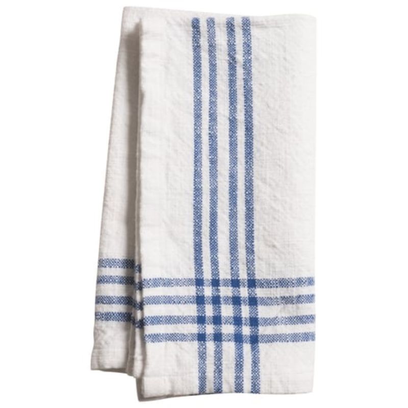 White Napkin with Blue Stripe