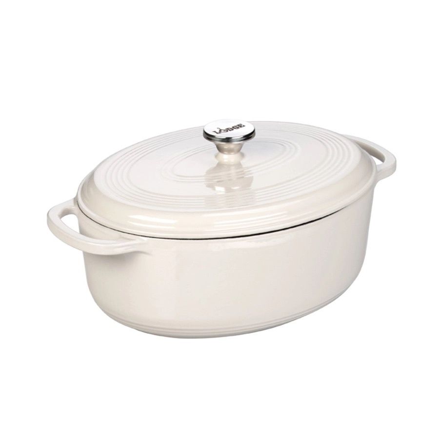 Lodge 7 quart Oval White Dutch Oven