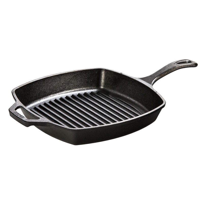 Lodge 10.25" Square Pre-Seasoned Cast Iron Grill Pan