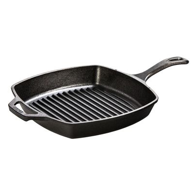 Lodge 10.25" Square Pre-Seasoned Cast Iron Grill Pan