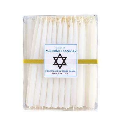 White Hanukkah Candles, set of 44