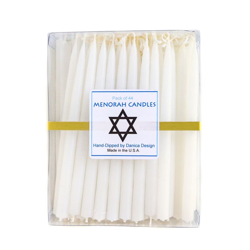 White Hanukkah Candles, set of 44