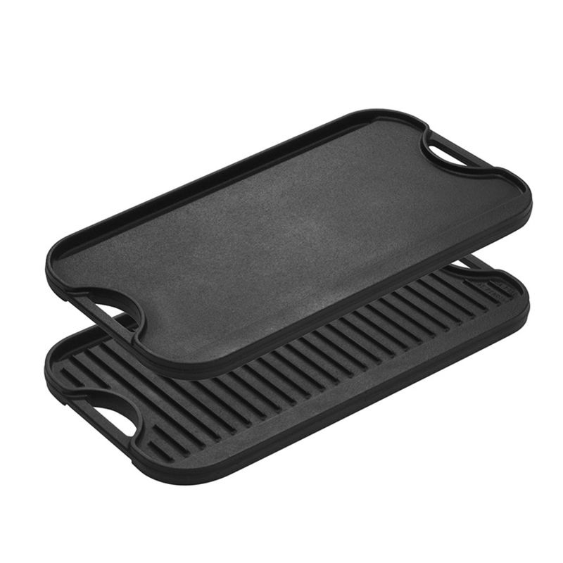 Lodge Double Burner Pre-Seasoned Cast Iron Reversible Griddle