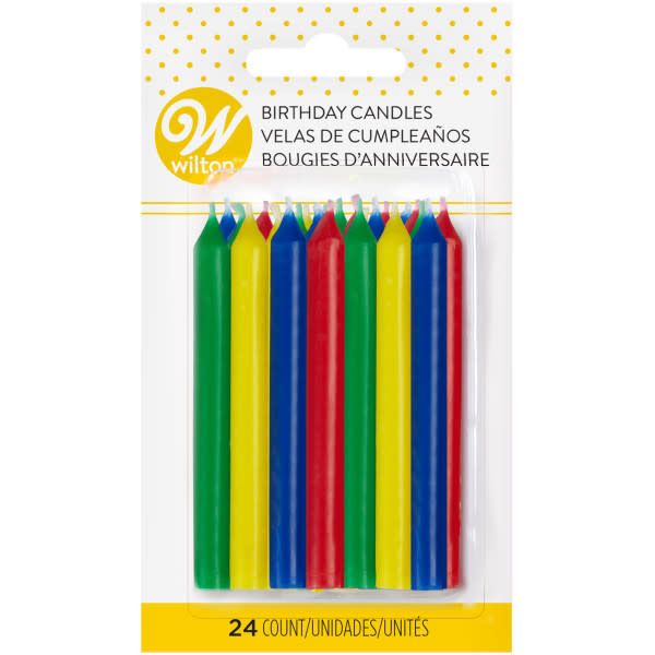 Wilton Multicolor Birthday Candles, set of 24