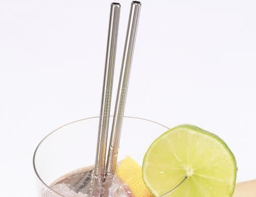 Straight Thin Metal Straws, set of 10