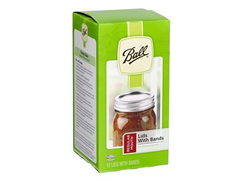 Ball Regular Mouth Canning Jar Lids with Bands, set of 12