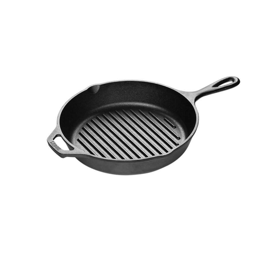 Lodge 10.25" Round Pre-Seasoned Cast Iron Grill Pan