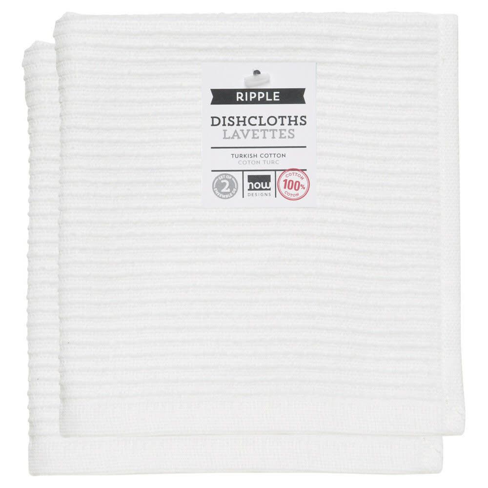 White Ripple Dishcloths, set of 2