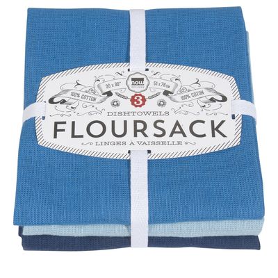 Indigo Flour Sack Towels, set of 3