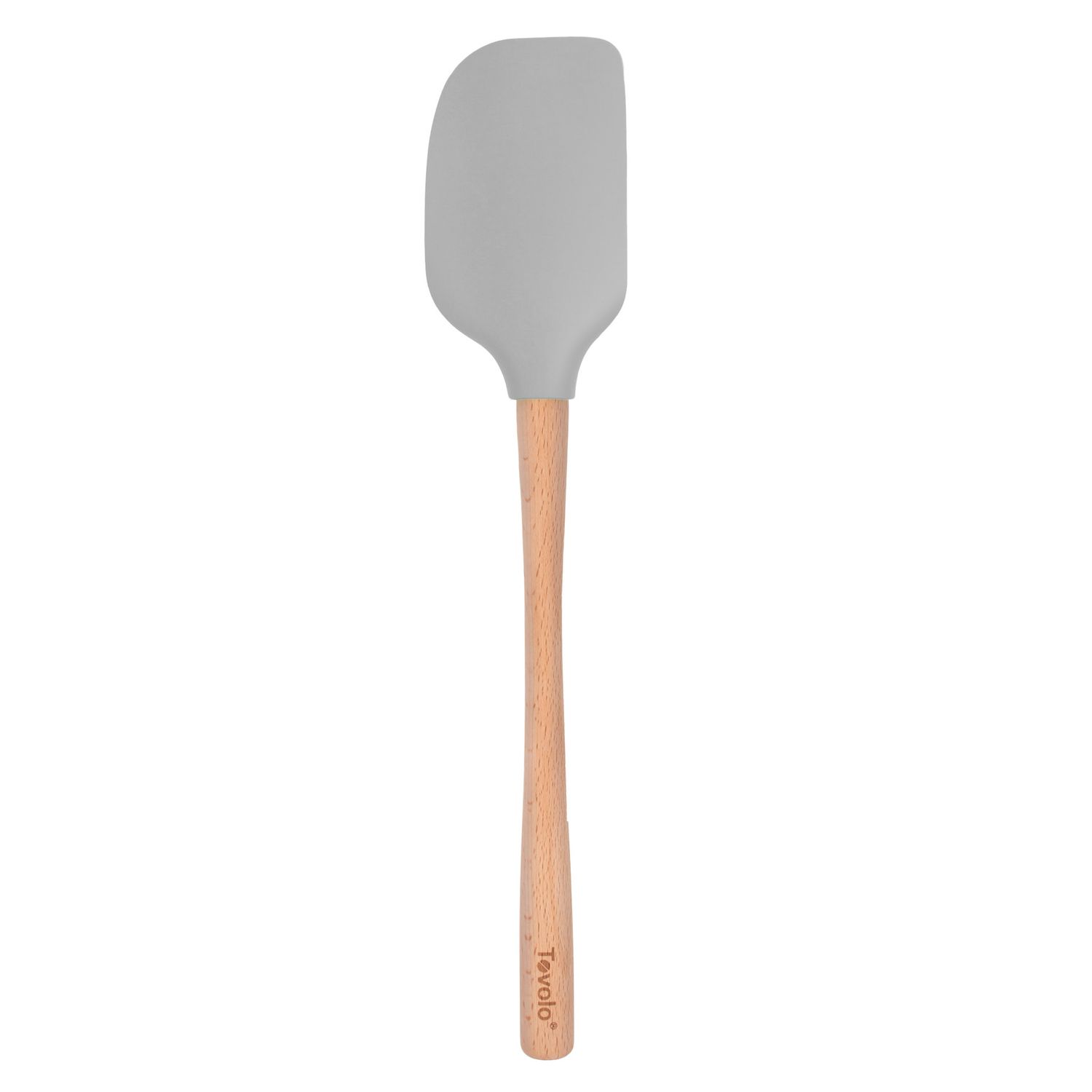 Tovolo Oyster Grey Silicone Spatula with Wood Handle