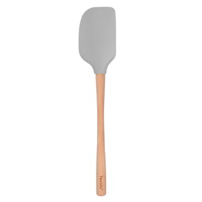 Tovolo Oyster Grey Silicone Spatula with Wood Handle