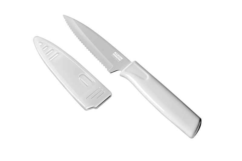 Marshmallow White Serrated Paring Knife