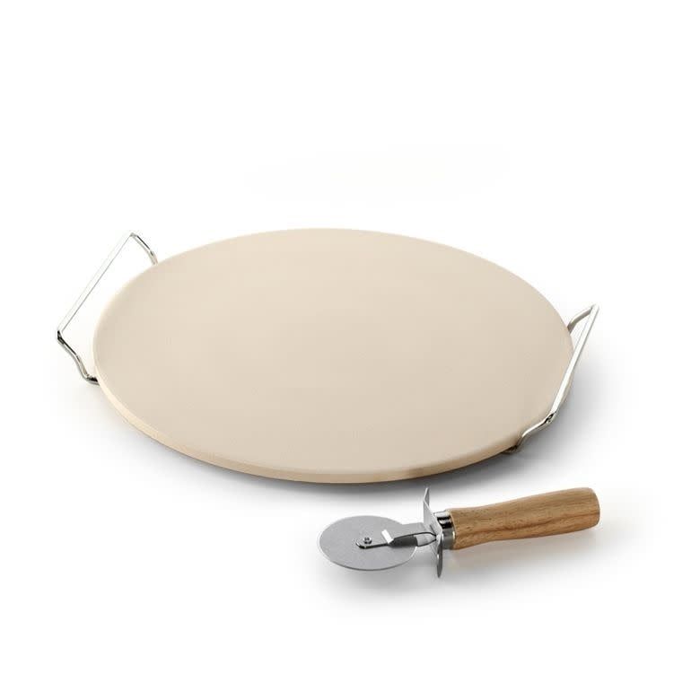 13" Round Baking Stone Set with Rack and Cutter