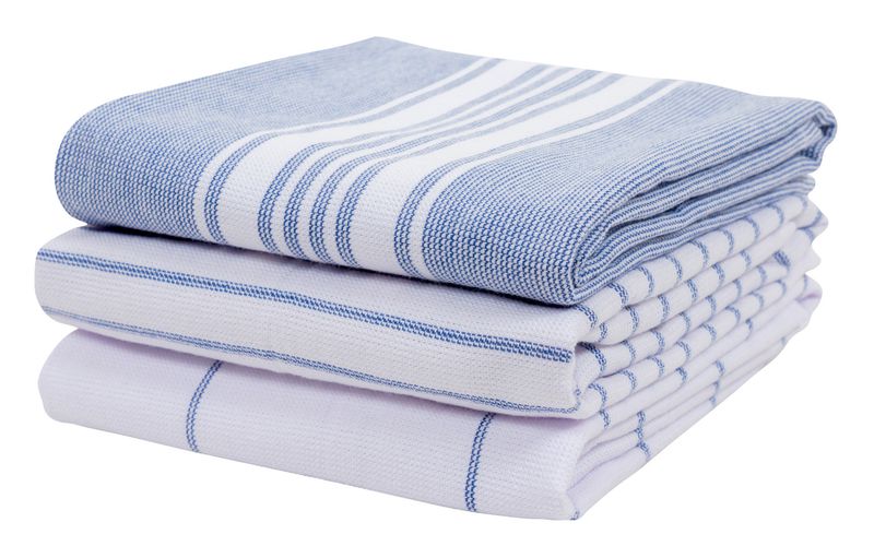 Dutch Blue Monaco Terry Dishtowels, set of 3