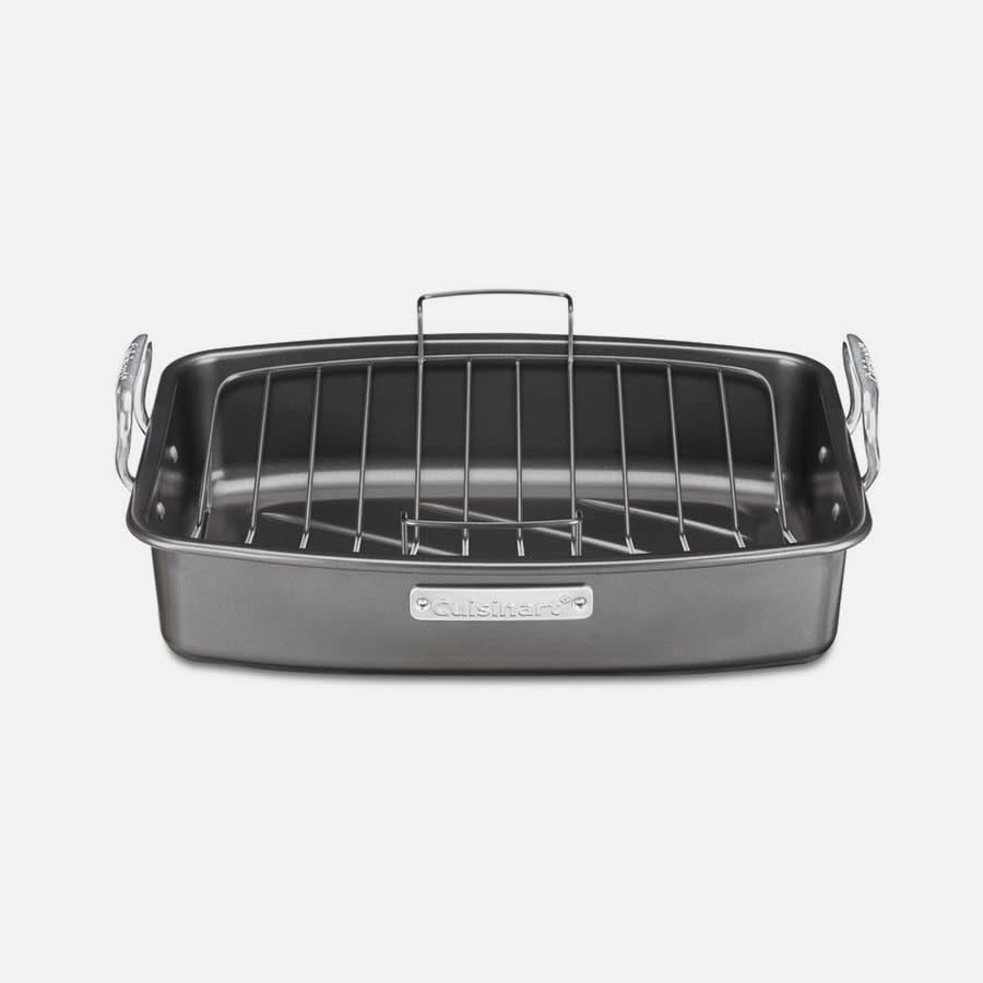 17x13" Non-Stick Roasting Pan with V Roasting Rack