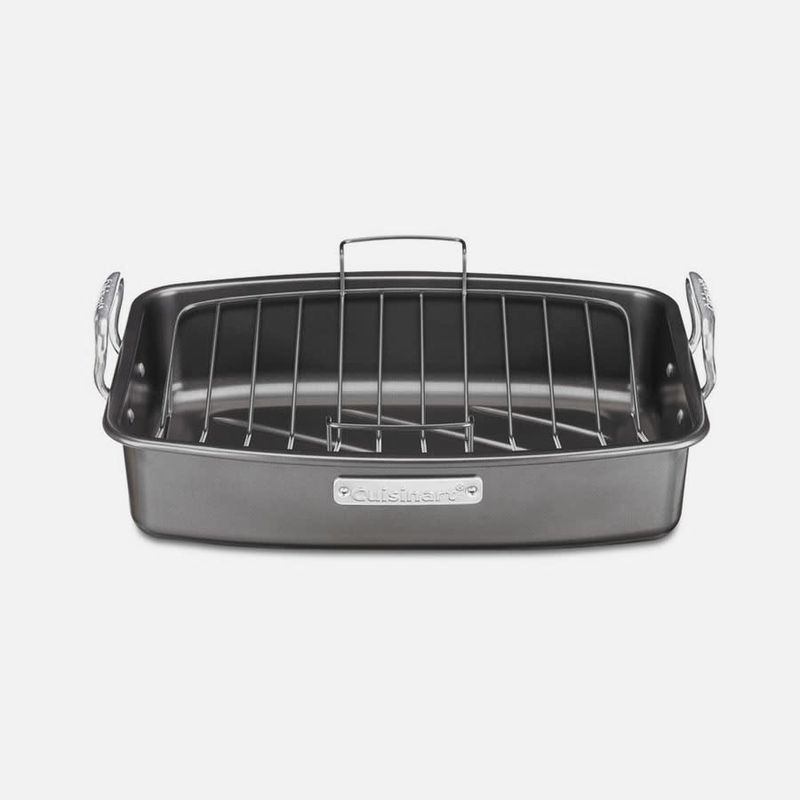 17x13" Non-Stick Roasting Pan with V Roasting Rack