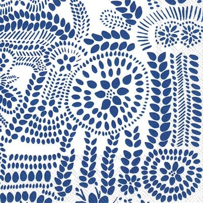 Blue &amp; White Nasia Paper Lunch Napkins, set of 20