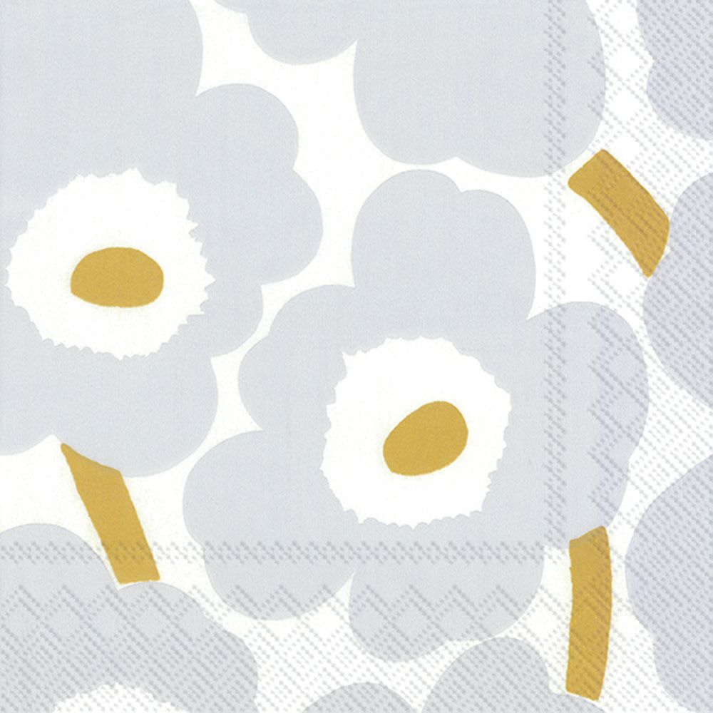 Unikko Silver &amp; Gold Cocktail Napkins, set of 20