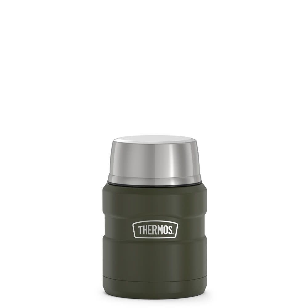 16oz Matte Green Food Jar with Spoon