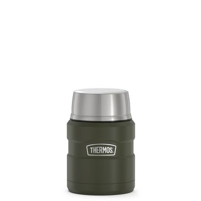 16oz Matte Green Food Jar with Spoon