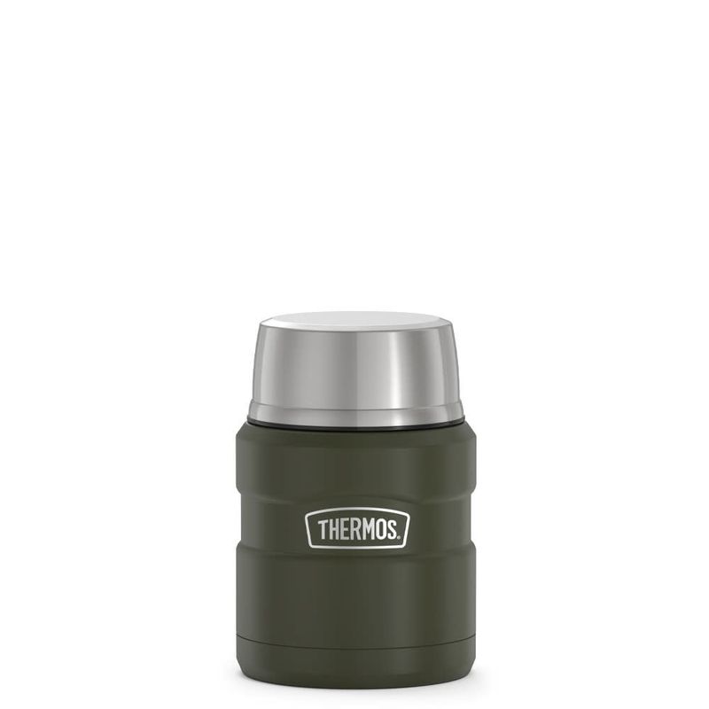 16oz Matte Green Food Jar with Spoon