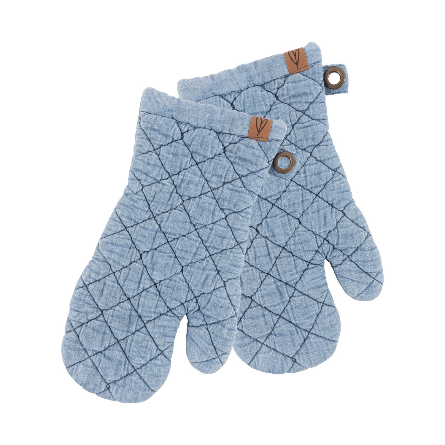 Faded Denim Oven Mitts, set of 2