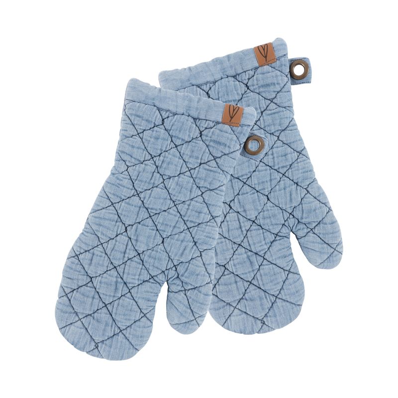 Faded Denim Oven Mitts, set of 2