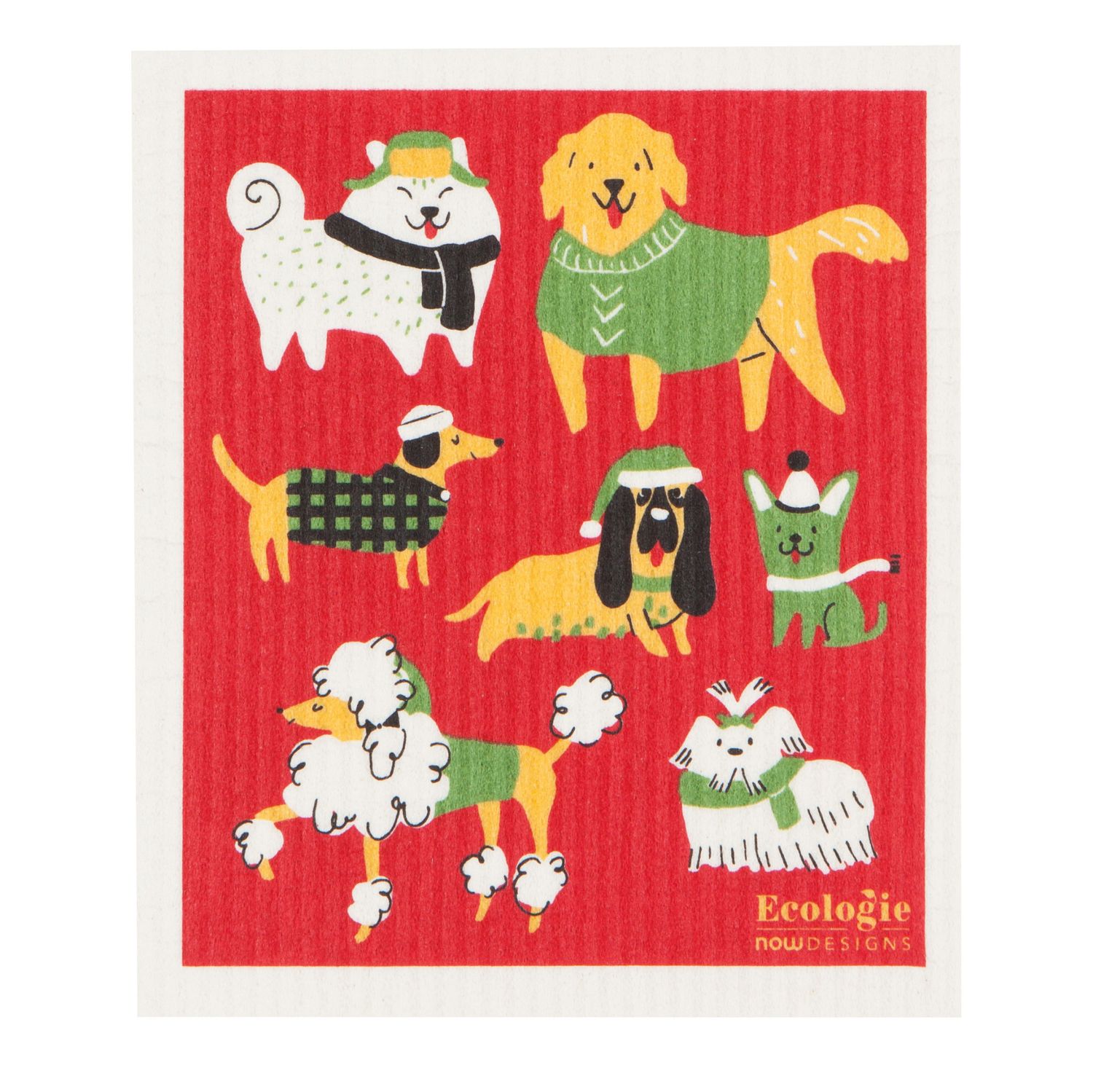 Yule Dogs Cellulose Dishcloth