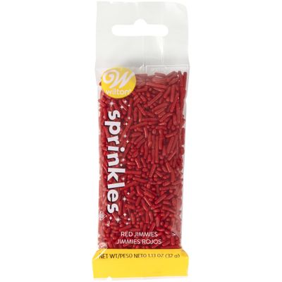 Wilton Red Jimmies, 1.1oz Pouch