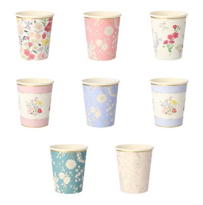 English Garden Paper Cups, set of 8