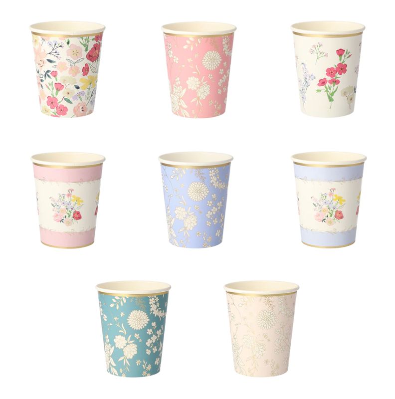 English Garden Paper Cups, set of 8