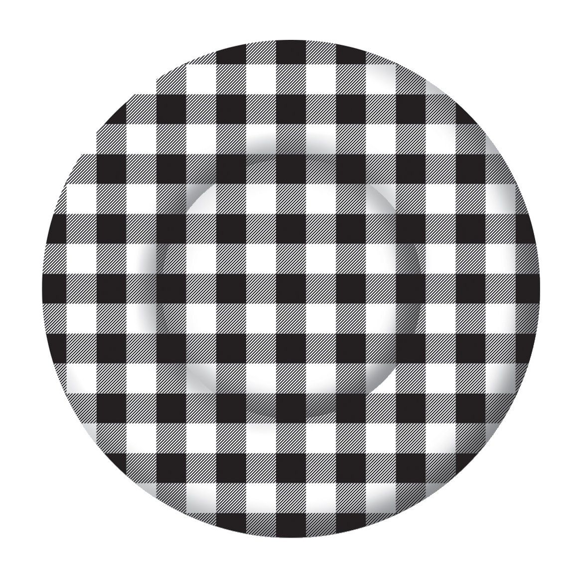 Black Buffalo Check Paper Dessert Plates, set of 8