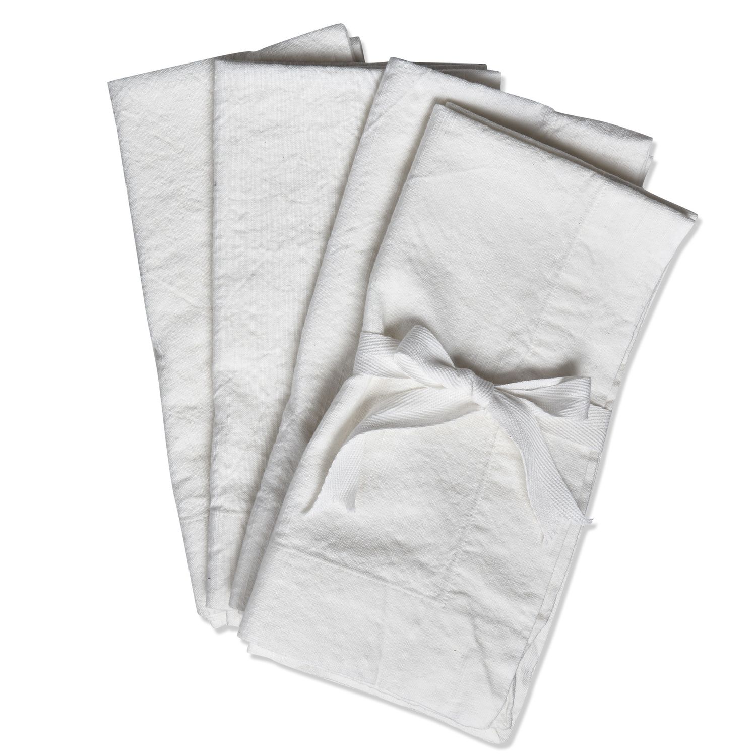 White Slub Napkins, set of 4