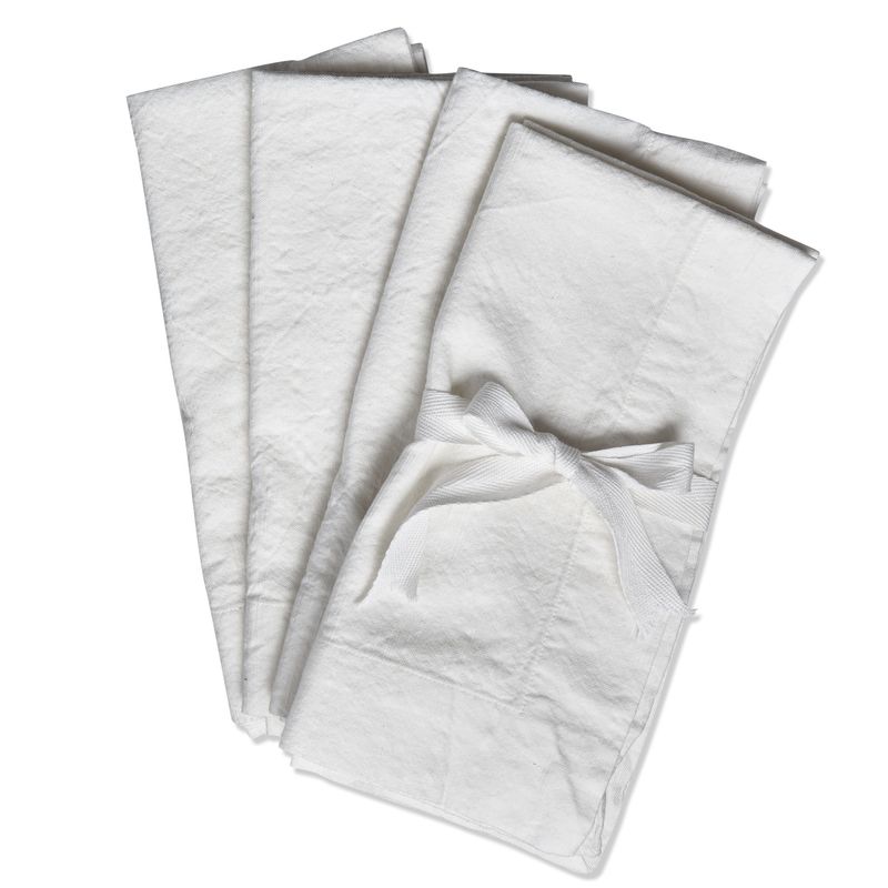 White Slub Napkins, set of 4