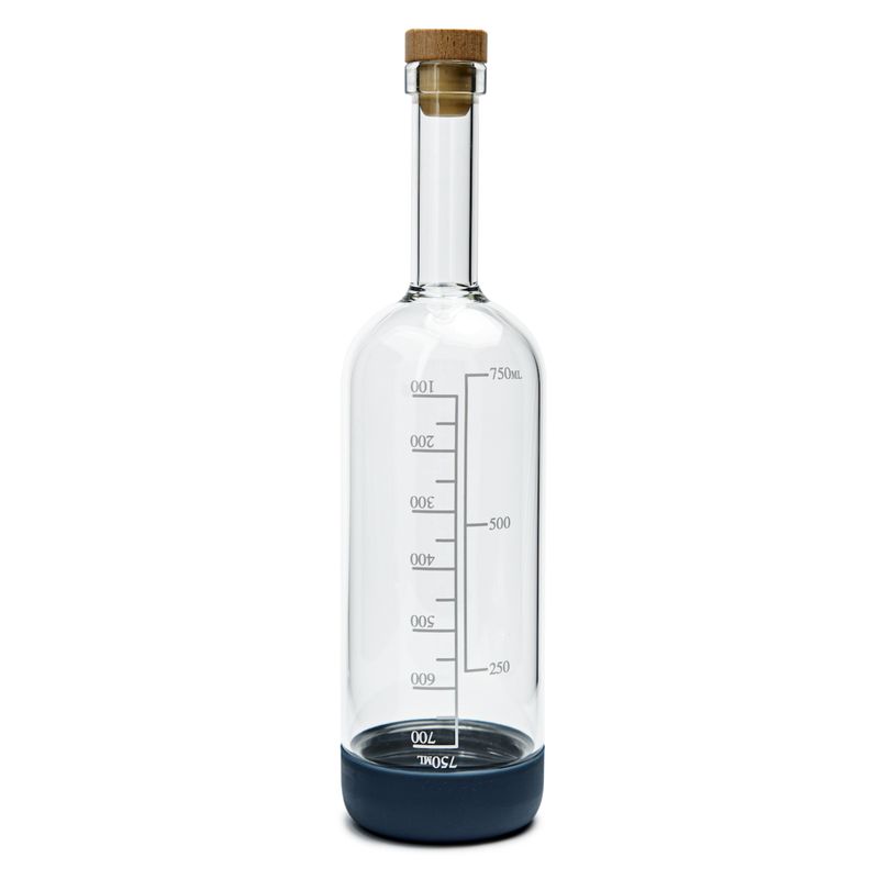 Crew Blue Infusing Bottle with Measurements and Lid &amp; Pour Spout